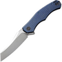 WE Blue Titanium Handle With Blue Diamond Pattern On Presentation Handle Polished Bead Blasted CPM 2