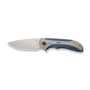 WE Blue Titanium Handle With Polished Bead Blasted Titanium Inlay Hand Rubbed Satin CPM 20CV Blade N