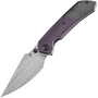 Kansept Fenrir Damascus Blackwash Titanium + Purple Micarta handle K1034Z2