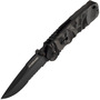 Schrade Black Dual Action 40% Ser Assist/Manual Folder, Oțel AUS-8. Liner Lock, Actuator deget, Th