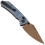 Tenable Knives Fenrir Rose Gold Coated Nitro V,Blue Micarta T1034V6