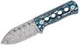 QSP Knife Canary Neck Knife Laminated Damascus White Blue CF QS141-I