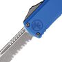 Microtech HERA II MINI S/E APOCALYPTIC PART SERRATE BLUE 1703M-11APBL