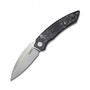 KUBEY Leaf Liner Lock Front Flipper Couteau Pliant Noir Noir Or CF et Manche en Résine KU333D