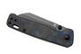 QPS Penguin V2 D2, schwarzer Stonewash, Griff: Blaues zerkleinertes CF-Overlay G10 QS130V2