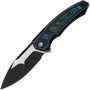 WE Blue / Black Titanium Handle With Arctic Storm Fat Carbon Fiber Inlay Black Stonewashed Vanax Bla