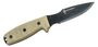 ONTARIO RAT-3 Caper Knife 3&quot; Black Coated Blade, Micarta Handles, Leather Sheath ON8663