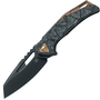 Fox Chronos Folding Knife Stainless Steel Magnacut Pvd Black Blade, Carbon Fiber Dark Metter Black H