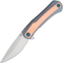 Kansept Kratos Stonewashed CPM-S35VN Blue Anodized Titanium Handle + Red Copper Inlay K1024A6