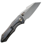 WE High-Fin Tiger Stripe Pattern Flamed Titanium Handle Gray Stonewashed CPM 20CV Blade WE22005-4