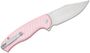 CIVIVI Milled Light Pink Aluminum Handle Satin Finished Nitro-V Blade Button Lock C23040B-3