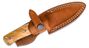 Lionsteel Fixed Blade SLEIPNER satin Olive wood handle, leather sheath B35 UL