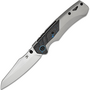 Kansept Weim Stonewashed CPM S35VN Plain Titanium + Blue Carbon Fiber K1051A4