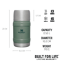Stanley The Artisan Thermal Food Jar .50L / 17oz Hammertone Green 10-11426-004