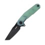 KUBEY Carve Nest Liner Lock Folding Knife Jade G10 Handle KB237F