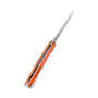 KUBEY Carve Liner Lock Folding Knife Orange G10 Handle KB237I