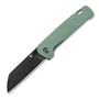 QSP Knife Penguin, Black Stonewash 154CM Blade, Green Titanium Handle QS130-Y