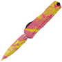 Microtech CYPHER II D/E STANDARD CORVETTE YELLOW/ PINK SPLATTER SIGNATURE SERIES 1242-1CYPK SPLS