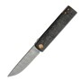 Fox Knives FOX CHNOPS FOLDING KNIFE DAMASTEEL DS93X,CARBON FIBER HANDLE AND TITANIUM SPACER FX-543 D