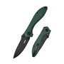 Kubey Ruckus Liner Lock Folding Knife Green G10 Handle KU314L