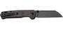 QPS Penguin V2 D2, schwarzer Stonewash, Griff: Roter geschredderter CF-Overlay G10 QS130V2-