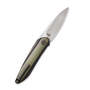 WE Black Void Opus Knife Black Titanium Handle With Green G10 Inlay Stonewashed CPM-20CV Blade Flat 