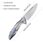 KUBEY Nova Couteau Pliant à Lame Flipper avec Verrouillage Frame Gris Manche en Titane 6AL4V KU235F