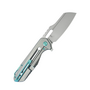 KUBEY Atlas Beadblasted M390 Blade Gray Titanium Framelock KB290E