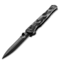 Benchmade Greg Thompson SOCP Folding Knife, Black Cerakote Plain Blade, Black CF Handle - 391BK