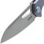 KUBEY Vagrant Couteau Pliant à Verrouillage Frame, Manche en Titane Bleu KB284B