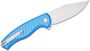 CIVIVI Milled Bright Blue Aluminum Handle, Satin Flat Satin Finished Nitro-V Blade Button Lock C2304