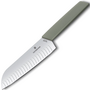 VICTORINOX Santoku knife, fluted edge, 17 cm, olive-green 6.9056.17K6B