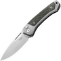 LionSteel Twain CPM MagnaCut Satin, Gray Titanium / Green Canvas Micarta Handles TW GY CVG