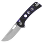 QSP Knife Unicorn 14C28N, stonewashed Black/Purple G10 QS156-B1