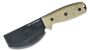 ONTARIO RAT-3 Skinner Knife 3.75&quot; Black Coated Blade, Micarta Handles, Leather Sheath ON8661