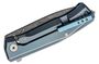 Lionsteel Folding knife Damascus Scrambled blade, BLUE Titanium handle and clip MT01D BL