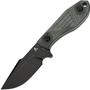 Tenable Knives Tiny Dancer Blackwash D2, Green Micarta G014A6