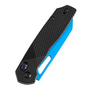 TENABLE KNIVES Shard Blue Coated 14C28N 0.14&quot; / 3.5mm Black Aluminum with diamond pattern T1006V2