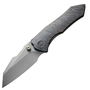 WE High-Fin Tiger Stripe Pattern Flamed Titanium Handle Gray Stonewashed CPM 20CV Blade WE22005-4