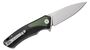Petrified Fish PF838 Pub Satin D2 Green G10 With Black G10 PF838GRS
