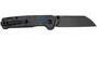 QPS Penguin V2 D2, schwarzer Stonewash, Griff: Blaues zerkleinertes CF-Overlay G10 QS130V2