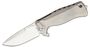 Lionsteel Solid Titanium knife, RotoBlock. Sleipner, GREY with  FLIPPER SR22 G