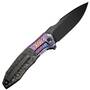 WE Flamed Titanium Handle With Rose Carbon Fiber InlayBlack Stonewashed Bevels,