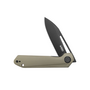 Kubey Royal Blackwash 14C28N ,Tan G10 Linerlock KU321V
