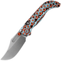 Vosteed Naga S35VN Stonewash Coral Orbit Bamboo Micarta A3907