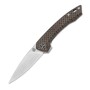 QSP Knife Leopard, Satin 14C28N Blade, Brown Micarta Handle QS135-D