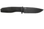 Lion Steel Feststehendes Messer M390 SCHWARZE Klinge, SCHWARZES Burlap, Ti-Parierstange, Lederscheid
