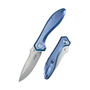 Kubey Ruckus Liner Lock Folding Knife Blue Ti Handle, Bead Blasted CPM 20CV KB314R