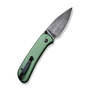 CIVIVI Qubit Green Aluminum Handle Black Hand Rubbed Damascus Blade C22030E-DS1