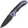 WE Black Titanium Handle With Flamed Titanium Inlay Black Stonewashed CPM 20CV Blade Nested Frame Lo